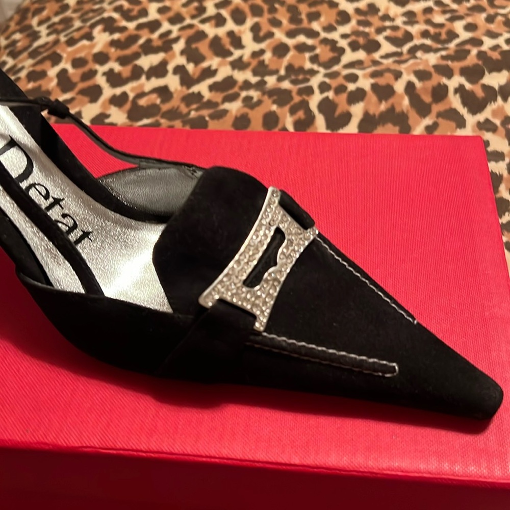 Gorgeous black suede heels
